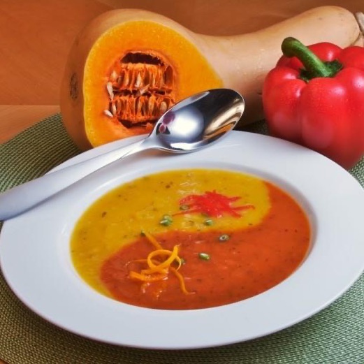Butternut Squash and Red Pepper Soups